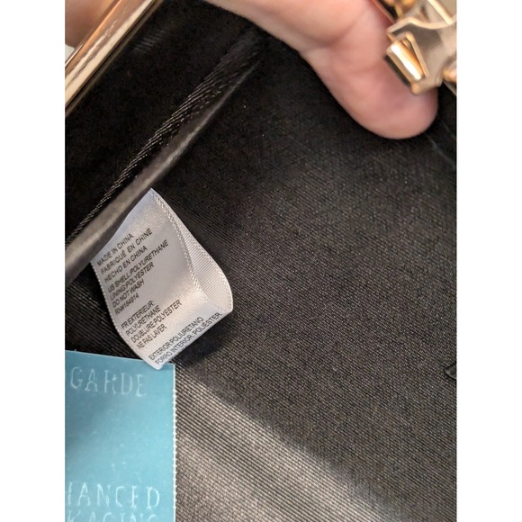 Rachel Zoe Black Patent Leather Gold Chain Crossbody Evening Clutch Bag NEW - Picture 8 of 10